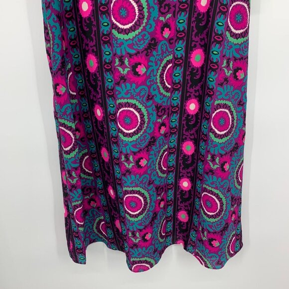 Donna Morgan Dress Midi 3/4 Sleeve Printed V Neck Purple NWT - Picture 10 of 15